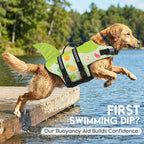 ASENKU Dog Life Jacket - Pet Safety Vest for Swimming & Boating, Shark Life Jacket with Floatation, Dog Lifesavers Swimsuits for Small Medium Large Dogs (Fruit, XL)