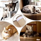 4 Pack Cat Scratcher Mat, 15.7x7.8 Inch Sisal Scratching Pad with Adhesive Tape, Horizontal Floor Protector for Furniture Sofa Wall - Khaki