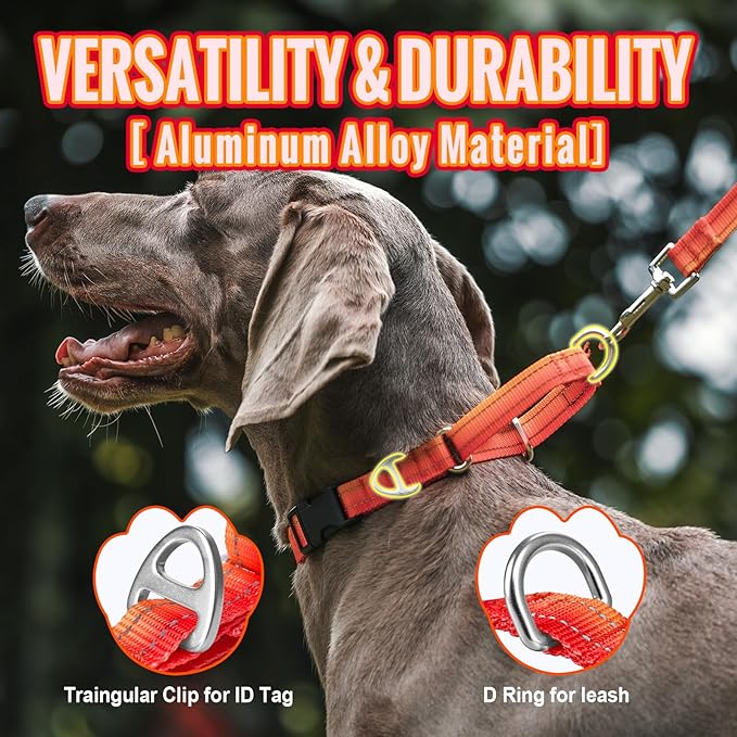 Martingale Collar for Dogs Large Medium Small Heavy Duty Buckle Dog Collar with Tag Ring Reflective Nylon Gradient Dog Collar No Pull Training Collar