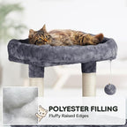 Topeakmart 63in Cat Tree, Large Cat Tower Furniture with Cat Condo, Padded Platform & Sisal-Covered Scratching Post, Stable Cat Tower Pet Play House