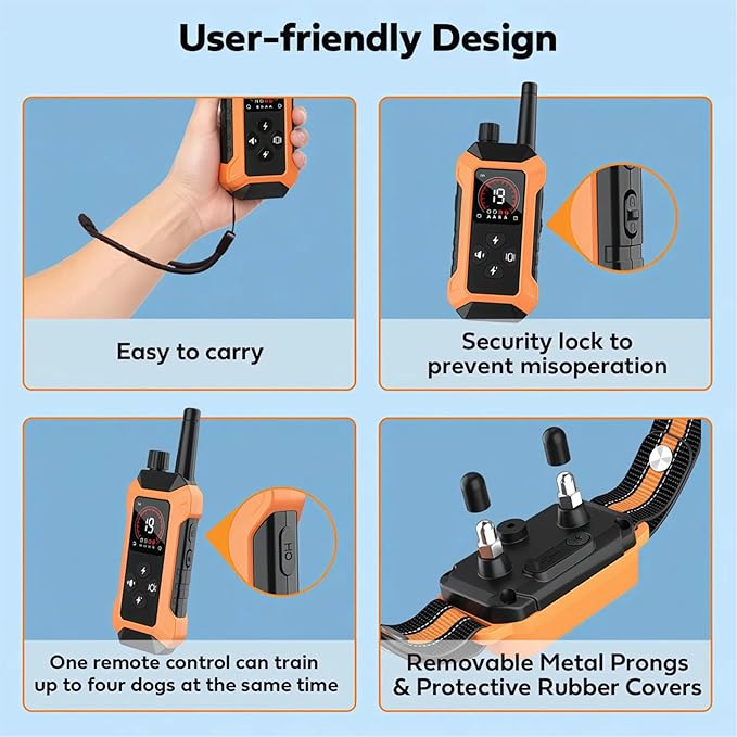 Shock Collar for Dogs (5–150Lbs) 4400FT IPX7 Waterproof Dog Training Collar with Remote Control 5 Training Modes Rechargeable Electric Dog Collar with Light, E collar for Puppy Small Medium Large Dogs
