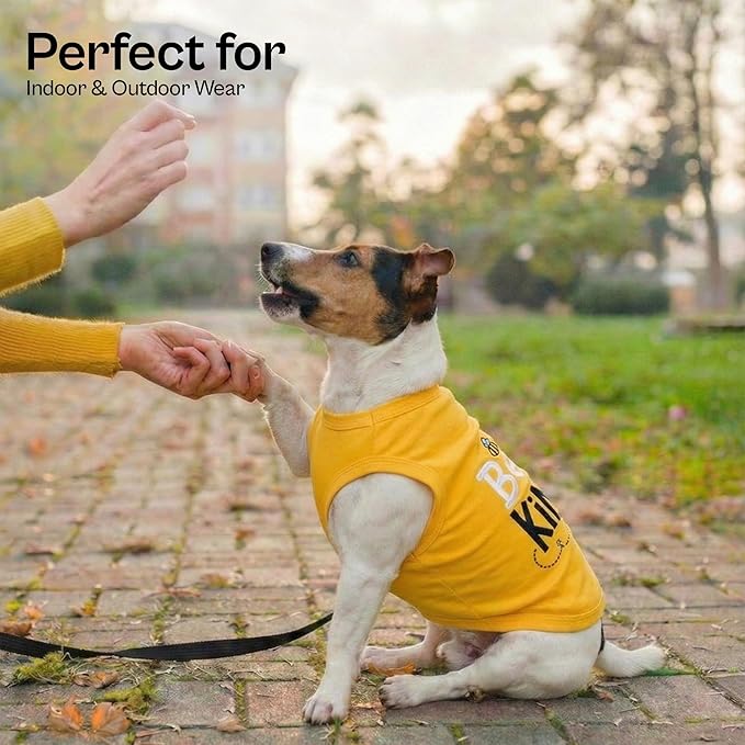 Parisian Pet Dog Shirt – 100% Cotton Shirts for Small Dogs – Sleeveless Puppy Vest – Lightweight and Breathable Pet Apparel – Soft Pullover Summer Dog Clothes - Stretchy T Shirts for Dogs