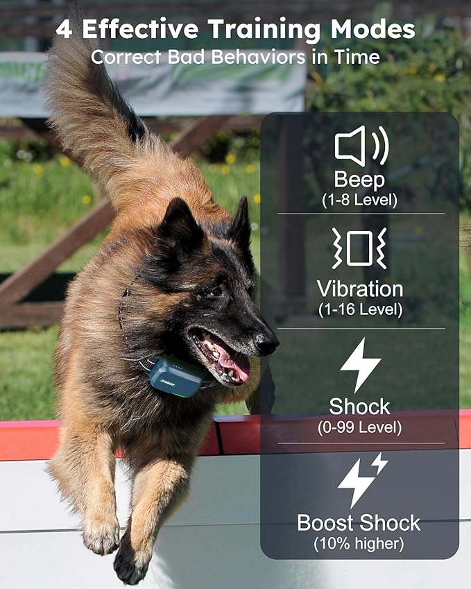 Jugbow Dog Shock Collar 2 Dogs (10-120Lbs) - 4200FT Dog Training Collar with Remote IPX7 Waterproof Electric Collar with 4 Training Modes, Rechargeable e-Collar for Large Medium Small Dog Cyan Blue