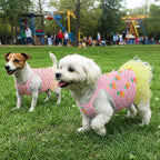 4 Pack Dog Slip Dresses Adorable Hand-Painted Pattern Puppy Dresses Summer Holiday Pet Clothes for Small Dogs (S)