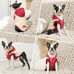 Fleece Lining Extra Warm Dog Hoodie in Winter,Small Dog Jacket Puppy Coats with Hooded,Beige and Red S