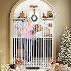 59 Inch Extra Tall Pet Gate for Cats,29.92“- 48” Adjustable Wide Dog Gates,No Drilling Pressure Mounted Walk Through Tall Cat Gate for Doorways,Hallway,Stairs