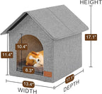 Indoor Dog House with Washable Plush Cushion - Small Size, Suitable for Small Dogs & Adult Cats