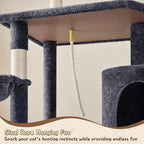 Yaheetech 63.5in Multi-Level Cat Tree Tower Condo with Scratching Posts, Platform & Hammock, Cat Activity Center Play Furniture for Kittens, Cats, and Pets