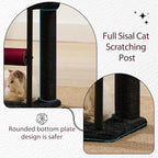 Hey-brother Cat Tree, Cat Scratching Posts with Bed, Sturdy Tower with Fully Sisal-Wrapped Columns and Plush Toy Ball for Indoor Kittens, 18.9 inches, Black and Red MPJ010SBR