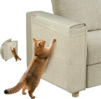 Couch Protector from Cat Claws,Dual-Sided Fit for Left & Right Sofa Arms, Multiple Colors to Blend with Any Home Decor, Couch Corner Protectors for Cats and Cat Scratch Furniture Protector(Warm Beige)