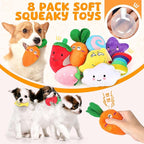 Dog Squeaky Toys 8 Pack, Puppy Plush Squeaky Toys for Medium Small Dogs, Cute Pet Toys Stuffed Puppy Chew Toys for Teething, Interactive Toys Set for Puppy Supplies