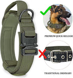 COOYOO Dog Collar,3 Piece Set Tactical Dog Collars, Adjustable Military Training Nylon Dog Collar with Control Handle and Heavy Metal Buckle for Medium and Large Dogs