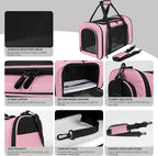 Cat Carriers Soft-Sided,Pet Carrier for Small Cats Dogs Puppies up to 1-15 LBS,TSA Airline Approved, (Medium,Pink)