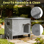 Rockever Dog House Outdoor Indoor for Small Medium Dogs, Plastic Elevated Outdoor Dog House Waterproof Dog Kennel with Window, Easy Clean and Assemble(M)