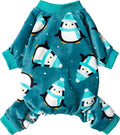 Fitwarm Cute Penguin Dog Pajamas, Dog Winter Clothes for Small Dogs Girl Boy, Cozy Dog Onesie, Soft Pet Jammies, Doggy Apparel, Teal Blue, XXL