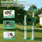70 Inches Tall Outdoor Weatherproof Cat Tree Tower, Multi-Level, Large Cat Condo with PVC Board and Cat Scratching Posts, for Outside and Indoor