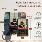 Vertical Cat Scratcher - Removable Wall Mounted Cat Scratcher and Art Decal – Wall Scratch Pad for Cats with Sisal Cat Scratcher – Large Protective Wall Scratchers for Indoor Cats