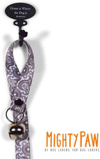 Mighty Paw Designer Dog Doorbell - Tinkle Bell 2.0 - Potty Training Aid - Doggy Bell for Housetraining - Stormy Grey Paisley