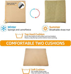 Cat Houses for Indoor Cat, Large 2-Sided Reversible Cushion Cat Condo with Safety Strap, Foldable Cat Hideway with Sisal Scratch Pad, All Seasons Pet Bed for Multi Cats,Light Grey