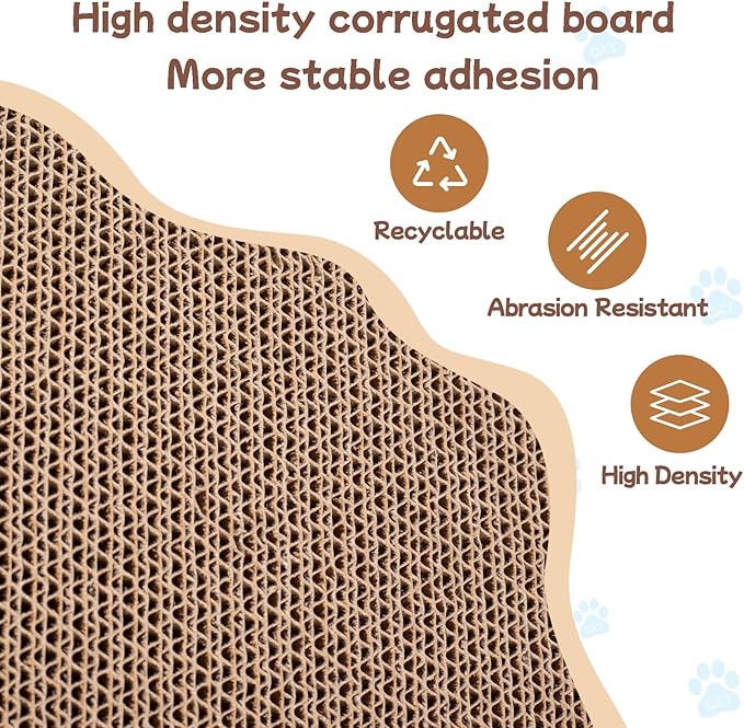Cat Scratcher Bed Cardboard & 16.9 inches Large Cat Scratching Box with Corrugated Cat Scratch Pad for Indoor Cats，Furniture Protector