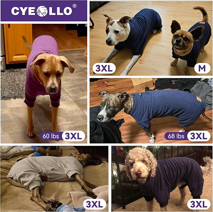 cyeollo Dog Pajamas Large Sized Dog, Warm Fleece Doggy Pjs Soft Doggie Onesie Stretchy Sweater for Large Dogs Winter Dogs Coat Pet Jammies Clothes Female & Male, Buffalo Plaid 3XL