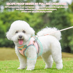 AIITLE Escape-Proof Dog Harness - Extra Soft Jacquard Fabric with Moisture-Wicking Lining, Adjustable Fit for Boston Terrier, Pekingese - Running, Playdates, Outdoor Adventures (Pink, L)