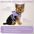 AIITLE Dog Harness and Leash Set, Reflective Adjustable Soft Mesh Vest with Plaid Print for Small Dogs – Breathable No-Pull Design for Daily Walks & Outdoor Adventures (XXS, Purple)