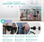 Regalo Safety 30.5-58" Extra Wide Arch Baby Gate with Door, Pressure Mount Walk Through Gate for Doorways & Bottom of Stairs, Babies, Toddlers & Pets, Tested & Safe, American Designed, American Owned
