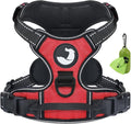 Joytale No Pull Dog Harness for Small Dogs, Reflective Pet Vest with Front Clip, Adjustable Soft Padded Harnesses with Easy Control Handle for Training and Walking, Red, S