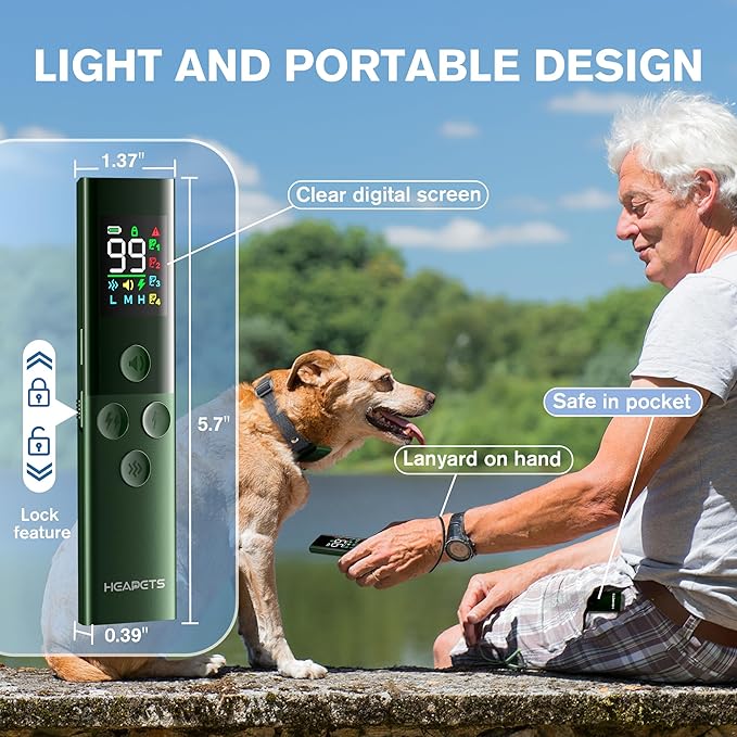 Dog Training Collar with Remote Control, 1600FT Electric Collars for Dogs 8-120 LBs, IP67 Waterproof Collar with Safe Static, Beep, Vibration, Rechargeable E-Collar for Small Medium Large Dogs, Green