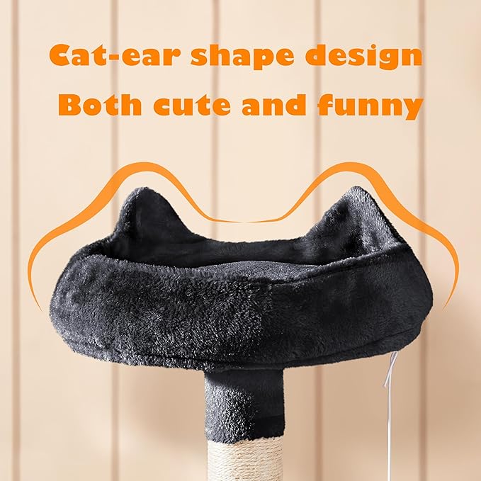 Topeakmart Multi Level Cat Tree 70.5in, Kitten Condo with 2 Condos & 2 Foam-Padded Perches, Cat Tower Furniture for Medium/Large Cats