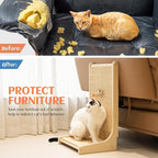 PETKARAY Sisal Cat Scratcher, Upright Cat Scratch Pad Wall Mounted, Vertical Scratching Post Alternative, L Shape Scratching Board 90°