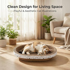 4-Piece Cardboard Cat Scratcher Bed Set with House, 2 Nest-Like Oval Cat Lounger Bowls (17"), Durable Corrugated Scratch Pads with Bonus Toys, All-in-One Cat Scratch Box for Indoor Cats Grinding Claws