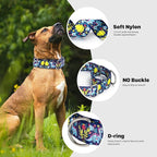 1.5 Inch Wide Martingale Dog Collar - Dinosaur Pattern No Pull Thick Collar for Large Dogs, Heavy Duty Adjustable Training Collar for Medium, Large & XL Dogs（Dinosaur XL）
