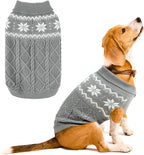 Warm Winter Dog Sweater - Cold Weather Pet Clothes for Small Medium Large Dogs Indoor Outdoor, Soft Classic Knit Puppy Apparel, Grey, SM