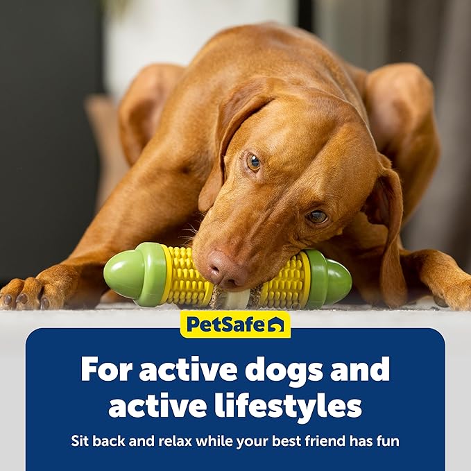 PetSafe Busy Buddy Cravin' Corn - Adjustable Slow Feeder Toy with Refillable Treat Rings - Cleans Teeth & Gums, Cures Boredom & Slows Down Eating Habits - Medium/Large - for Dogs 50+ lb