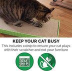Furhaven Scratching Board w/ Catnip for Indoor Cats, Reversible - Classic Corrugated Cat Scratcher Pad - Yellow, Small