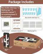 Megidok Cat Scratcher Art,5 Pack Cat Wall Mounted Scratcher,Cute Scratch Pad for Cats Nail File,Couch Protector Scratching Posts for Indoor Cats Adults Cat+Cacti