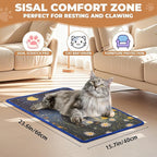Sisal Cat Scratcher Mat, Cat Wall Scratcher for Indoor Cats, 23.6x15.7 Inch Cat Scratch Pad with Hook & Loop, Wall Mounted Cat Scratching Post to Protect Couch and Carpet（Starry Cat）