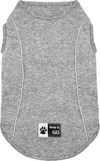 KYEESE Reflective Dog Shirt, Lightweight Sun Protection Dog T Shirts for Small Medium Dogs, Breathable Sleeveless Pet Tank Top High Visibility Summer Dogs Clothes for Night Walking Outdoor, Grey, XL