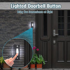 Saillong 2 Pieces Lighted Doorbell Button, Wall Mounted Garage Door Opener Switch with LED Light Compatible with Most Wire Doorbell Chimes, Transformer, Ringer, Buzzers (Black,White Light)