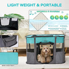 Portable Foldable Pet Playpen Collapsible Crates Kennel Playpen for Dog cat and Rabbit &Travel playpen Outdoor or Indoor (Medium（31.5" L x 23.6" W x 21.7" H）, Brown)