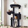 Globlazer 45" Cat Tree for 2-3 Medium Cats, Multi-Level Cat Tower with Scratching Board for Kittens and Senior Cats, Condo & Hammock Space Saving Cat Tower, F45, Dark Grey