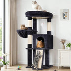 Globlazer 45" Cat Tree for 2-3 Medium Cats, Multi-Level Cat Tower with Scratching Board for Kittens and Senior Cats, Condo & Hammock Space Saving Cat Tower, F45, Dark Grey