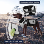 IECOii Dog Coat Winter Waterproof - Black, XLarge - Zip Up Vest, Jacket, Fleece Snow Snowsuit for Large Dogs, Beagle, Cocker Spaniel, Border Collie