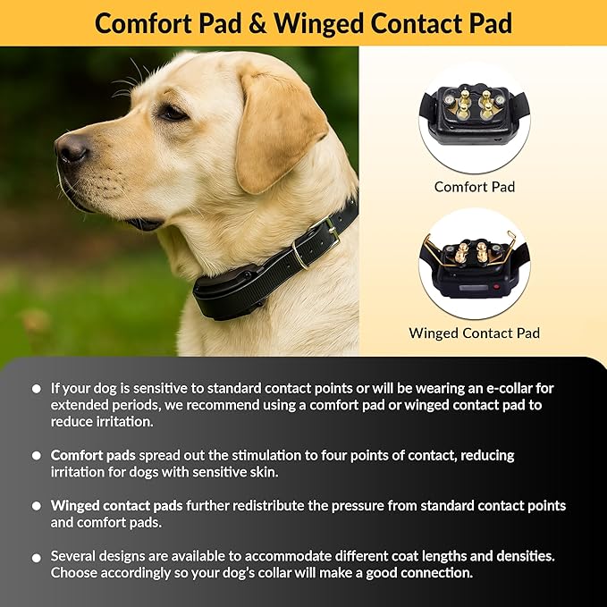 Educator CPAD-032 Winged Titanium Contact Pad for Dog Training Collars – Improves Contact & Reduces Skin Irritation – for Medium Length or Double Coat Dogs – Compatible RX-090, RX-120, RX-1000