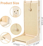 L-Shaped Sisal Cat Scratcher Pad - Indoor Cat Scratching Board & Furniture Protector