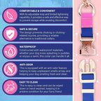 Jelly Waterproof Martingale Dog Collar, No Pull Nylon Collar with Alloy Metal Buckle & D-Ring for Outdoor Training and Walking, Anti Pull, Escape Free, One Time Adjustment - Blue & Rose, L
