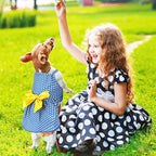 Frienda 6 Pieces Bowknot Princes Puppy Dog Dress Floral Vest Skirt Summer Pet Dress Dog Cute Rosette Sundress Apparel for Puppy Cat Pet(M)