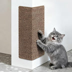 Wall Cat Scratcher for Indoor Cats,19.6x9.8”Corner Cat Scratcher,Cat Scratch Pad Furniture Protector for Door & Wall,Couch, Durable Cat Scratching Board Easy Mount (Deep Brown, 19.6”x9.8”)